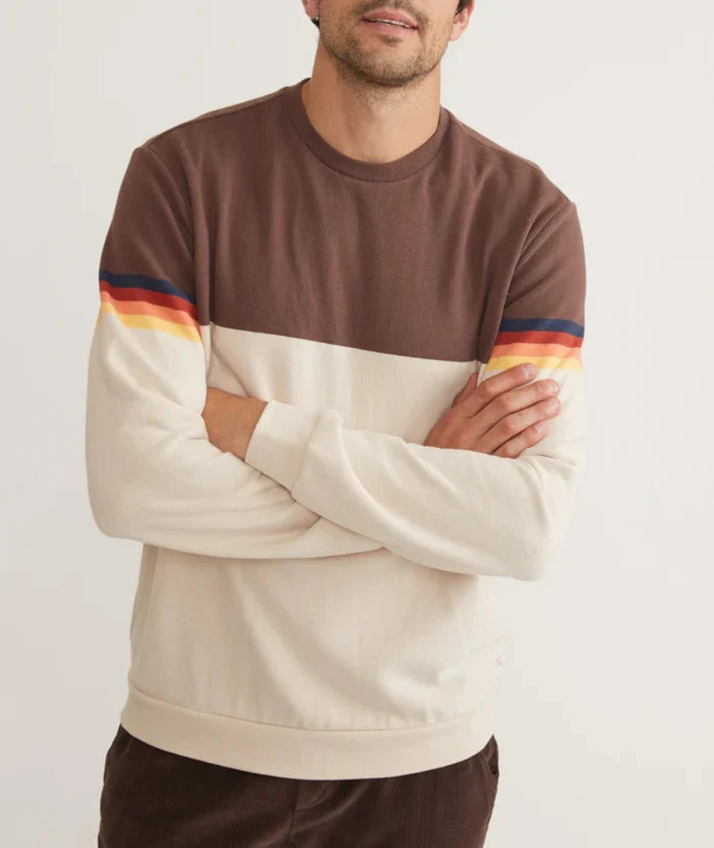 Marine Layer Brown/Cream Colorblock Sweater/14155